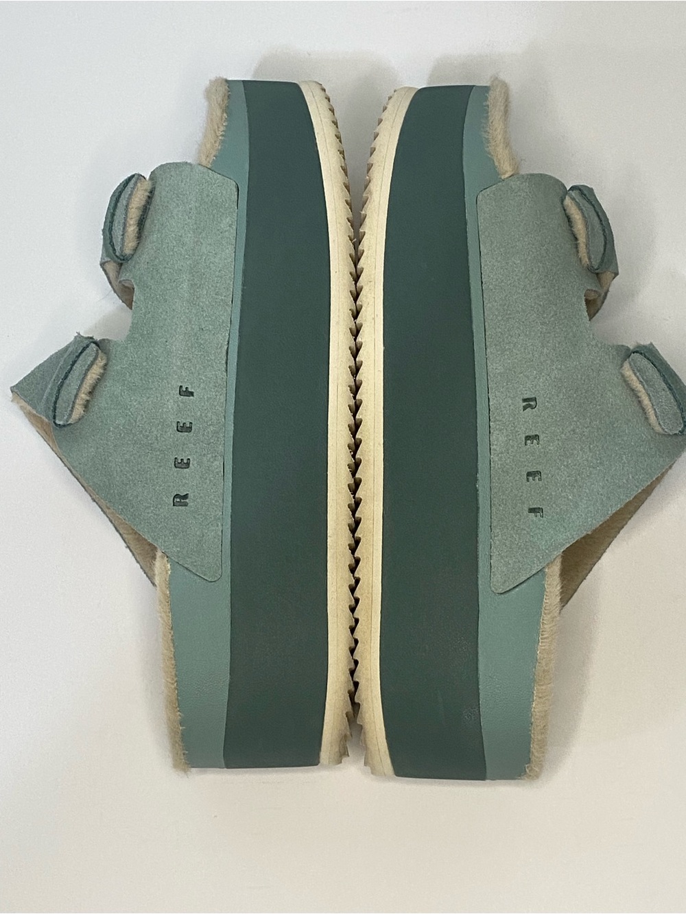 REEF Frosty Platform Slide Sandals Women’s Size 9 Seafoam Green EUC - Picture 3 of 11